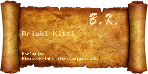 Briski Kitti névjegykártya